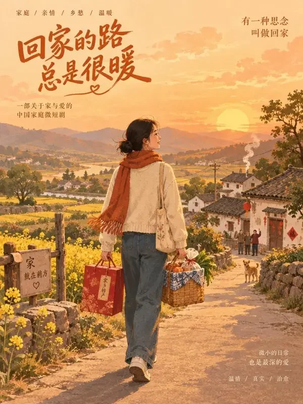 短剧《回家的路有点甜》封面图